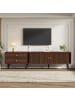 ABRIHOME TV Schrank in Walnuss mit 2 Schubladen Rolltüren 180x40x46,5 cm für 80 Zoll