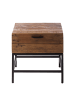 home24 home24 Beistelltisch aus Massivholz in Pinie massiv / Metall - 78 x 44 x 87 cm in Pinie Dunkel