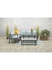 GMD Living Gartenmöbel Sitzgruppe Lounge Set BLAKES in Farbe Schwarz / Polster Mintgrau