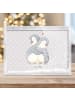 Mr. & Mrs. Panda Fotoaufsteller Pinguine Kuscheln ohne Spruch in Grau Pastell