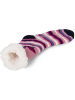 styleBREAKER ABS Kuschelsocken Streifen Flamingo in Mauve