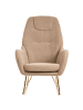 Beliani Schaukelsessel GULSELE in Beige/Gold - (W) 70 x (H) 105 x (L) 95 cm