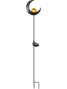 STAR Trading Solar-Gartenstecker ,Melilla', Mond, bernsteinfarbene Kugel mit Licht,