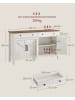 VASAGLE Sideboard Küchenschrank Liry in Weiß-Braun - (B)140 x (H)80 x (T)40 cm