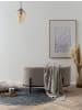 SalesFever Polsterhocker modern 80 cm mit Metallgestell und Bouclé-Stoff in Taupe