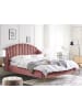 Beliani Doppelbett AMBILLOU in Rosa/Gold - (W) 177 x (H) 126 x (L) 214 cm