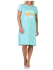 NORMANN Nachthemd kurzarm Frontprint 125 214 570 in türkis