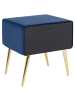 Beliani Nachttisch FLAYAT in Blau/Gold - (W) 46 x (H) 49 x (L) 38 cm
