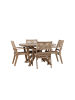 ebuy24 1 x Tisch 4 x Stühle Braun 140 x 140 cm