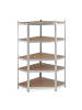 relaxdays Eck Schwerlastregal in Silber - (B)128 x (H)181 x (T)92 cm