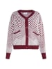 usha WHITE LABEL Damen Cardigan in Dunkelkirschrot Weiss