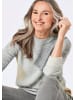 GOLDNER Strickpullover Eleganter Intarsienpullover mit Glanz in grau / gemustert