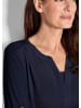 GOLDNER Blusenshirt Elegantes Chiffonshirt mit Jersey-Details in marine