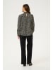 Kaffe Langarm-Bluse KAmalene Regular fit in Black/White/Gold Print