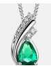 Diamant L'éternel Halskette mit Anhänger aus 585 Weißgold mit 0.3 Karat Diamant mit Smaragd in ...