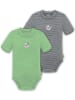 Normani Outdoor Sports 2er Set Doppelpack Baby Merino Body in Grün/Grau
