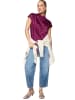 Zero  Satin-Bluse mit Kragen in Magenta Purple