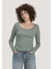Hessnatur Softrib Longsleeve in mattgrün