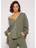 SASSYCLASSY Ultra Oversize Musselin-Blusenhemd kürzere Variante in Khaki