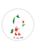 Mr. & Mrs. Panda Rund Magnet Einhorn Gärtner ohne Spruch in Weiß