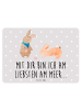 Mr. & Mrs. Panda Blechschild Hasen Muschel mit Spruch in Grau Pastell