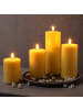 Deluxe Homeart 4er Set LED Kerzen MIA Echtwachs Deluxe 4 Größen mit Batterien Fernb in gelb