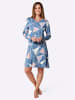 WITT WEIDEN Sleepshirts in mittelblau-rosé-bedruckt + flieder