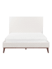 Beliani Doppelbett BAYONNE in Weiß/Braun - (W) 151 x (H) 121 x (L) 212 cm