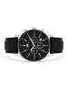 Rhodenwald & Söhne Herren Chronograph silber/schwarz Echtleder schwarz in schwarz