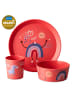 koziol CONNECT DREAMS - Kleiner Teller + Schale + Becher in organic coral red