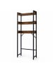 relaxdays Waschmaschinenschrank in Braun/ Schwarz - (B)63 x (H)166 x (T)25 cm