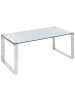 Beliani Couchtisch TILON in Silber/Transparent - (W) 100 x (H) 40 x (L) 50 cm