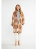 VINAJA Women Übergangsmantel Aus Wollgemisch in Kariert Beige Braun