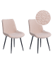 Beliani 2er-Set Esszimmerstuhl AVILLA in Beige/Schwarz