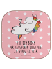 Mr. & Mrs. Panda Untersetzer für Gläser Einhorn Blümchentail mit Spruch in Rot Pastell