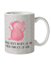 Mr. & Mrs. Panda Becher Axolotl Hurra mit Spruch in Grau Pastell