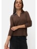 Camel Active Jersey-Shirt mit geripptem Kragen in Braun