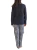 NORMANN Flanell Pyjama Mix & Match Oberteil Sterne - 38810 in marine