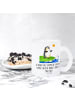 Mr. & Mrs. Panda Kaffeebecher Pinguin Surfer mit Spruch in Transparent