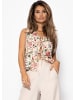 SASSYCLASSY Top mit Bindebändern und Blümchendruck in Beige