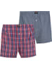 Charles Colby 2er Pack Boxershorts LORD MANUS in rot blau kariert