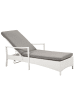Beliani Gartenliege VASTO in Weiß/Grau - (W) 63 x (H) 26 x (L) 158 cm