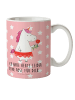 Mr. & Mrs. Panda Tasse Einhorn Dame mit Spruch in Rot Pastell