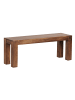 KADIMA DESIGN Holzbank Massiv | Sheesham, 120x45x35cm, Landhausstil in Braun