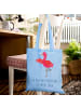 Mr. & Mrs. Panda Strandtasche Flamingo Yoga mit Spruch in Sky Blue