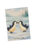 Mr. & Mrs. Panda Postkarte Pinguin Liebe Design ohne Spruch in Weiß