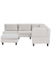 Beliani 6-tlg Modulsofa UNSTAD in Beige/Schwarz linksseitig