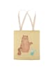 Mr. & Mrs. Panda Schultertasche Katze Wasserglas ohne Spruch in Gelb Pastell