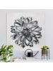 WALLART Leinwandbild - Dahlie Blume Silber Metallic in Silber