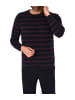 NORMANN langarm Frottee Schlafanzug Pyjama Bündchen - 82288 in marine/rot